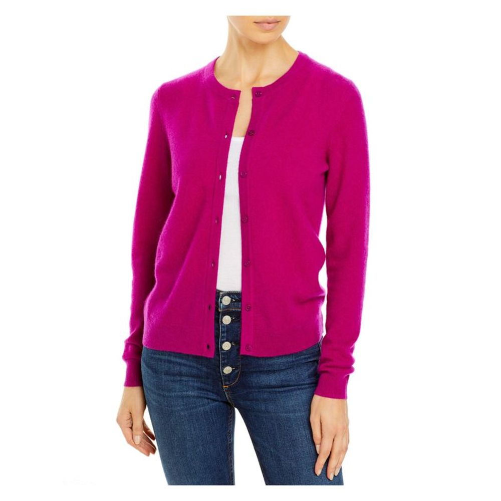 Designer Brand Womens Purple Cashmere Long Sleeve Button Up Sweater S